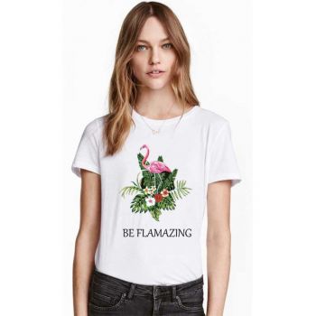 Tricou dama alb - Be Flamazing la reducere