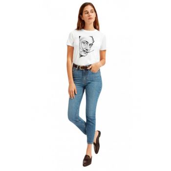 Tricou dama alb - Dali - Portret la reducere