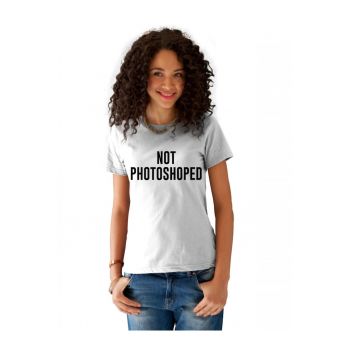 Tricou dama alb - NOT PHOTOSHOPED la reducere