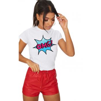 Tricou dama alb - OMG la reducere