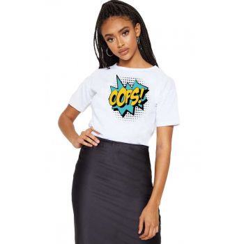 Tricou dama alb - Oops la reducere