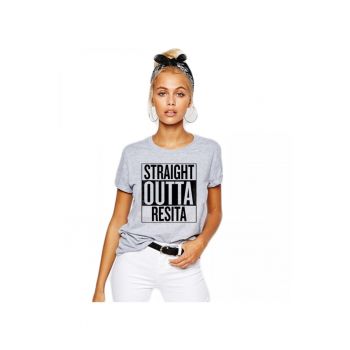 Tricou dama gri - Straight Outta Resita