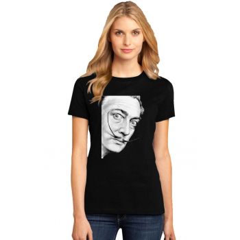 Tricou dama negru - Dali - Portret