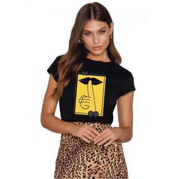 Tricou dama negru - Don`t Speak