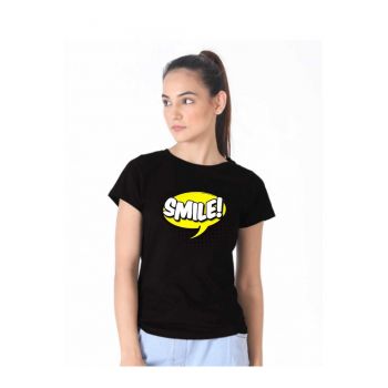 Tricou dama negru - Smile