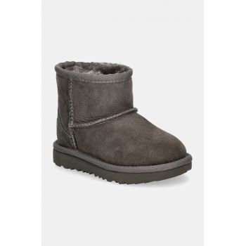 UGG cizme de zapada din piele intoarsa CLASSIC MINI II culoarea gri, 1017715T