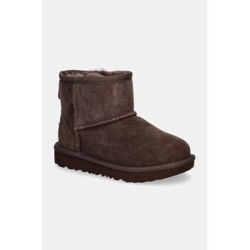 UGG cizme de zapada din piele intoarsa CLASSIC MINI II culoarea maro, 1017715T