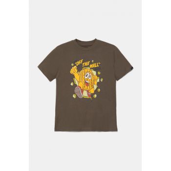 Vans tricou de bumbac pentru copii Waffle Man culoarea verde, cu imprimeu, VN000JP99JC1