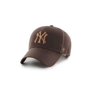 47brand sapca New York Yankees culoarea maro, cu imprimeu