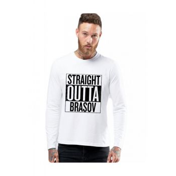 Bluza barbati alba - Straight Outta Brasov