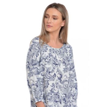 Bluza de dama - albastru inchis cu model larg