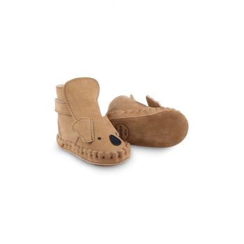 Donsje incaltaminte din piele pentru bebelusi Kapi Classic Booties Koala culoarea bej, 1028007