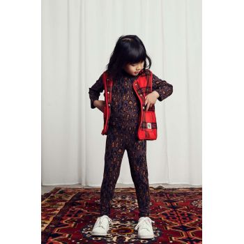 Mini Rodini longsleeve copii Leopard culoarea maro, modelator, 2472014116