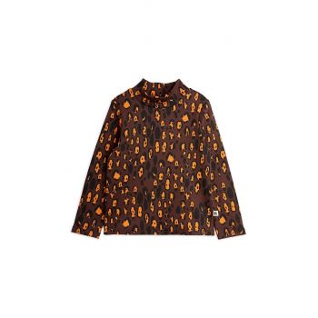 Mini Rodini longsleeve copii Leopard culoarea maro, modelator, 2472014116