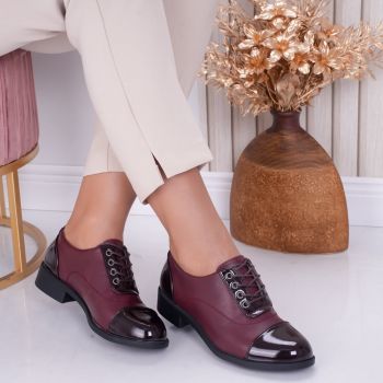 Pantofi dama casual Bordo din Piele Ecologica Erin