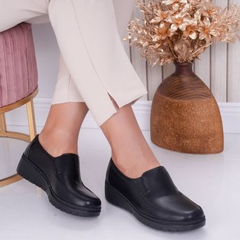 Pantofi dama casual Negri din Piele Ecologica Fler