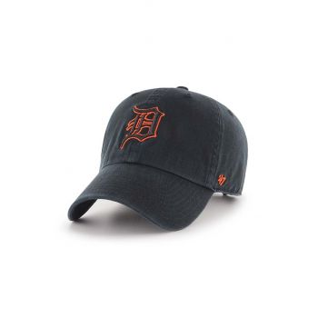 47 brand șapcă de baseball din bumbac MLB Detroit Tigers culoarea negru, cu imprimeu, B-RGW09GWSNL-BKC