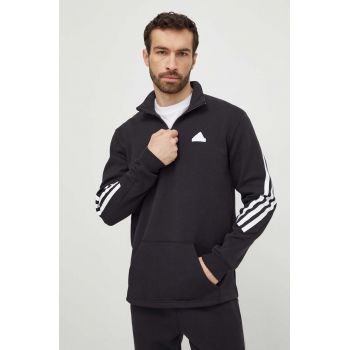 adidas bluza SPORTY STREET barbati, culoarea negru, cu imprimeu