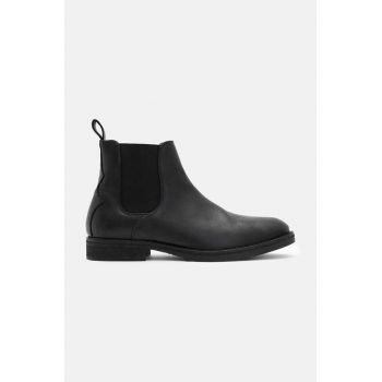 AllSaints ghete chelsea de piele Creed Boot barbati, culoarea negru, M040FB