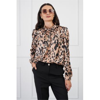 Bluza Moze cu animal print bej