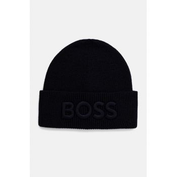 Boss Orange caciula de lana culoarea albastru marin, de lana, 50522449