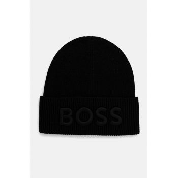 Boss Orange caciula de lana culoarea negru, de lana, 50522449