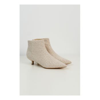 Botine Ema ivory din tweed