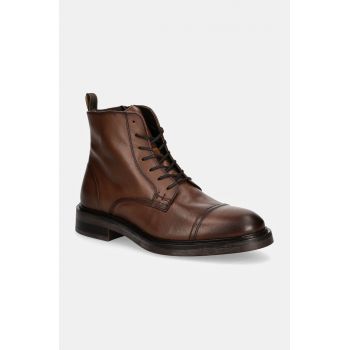 Hackett London ghete de piele EGMONT RANGE barbati, culoarea maro, HMS21411