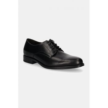 Hackett London pantofi de piele DUKE MASTER barbati, culoarea negru, HMS21407