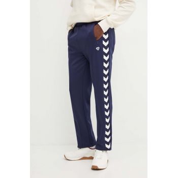 Hummel pantaloni de trening culoarea albastru marin, modelator, 225252