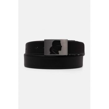 Karl Lagerfeld curea de piele barbati, culoarea negru, 544433.815302