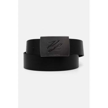 Karl Lagerfeld curea de piele barbati, culoarea negru, 544438.815300