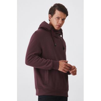 Medicine bluza barbati, culoarea bordo, cu glugă, neted