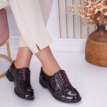 Pantofi dama casual Bordo din Piele Ecologica Lacuita Naty