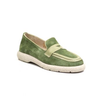 Pantofi dama D12 221 verde nubuk -