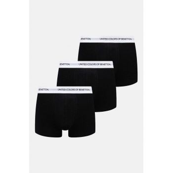 United Colors of Benetton boxeri 3-pack barbati, culoarea negru, 3OP82X00Y