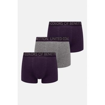 United Colors of Benetton boxeri 3-pack barbati, culoarea violet, 3OP82X00Y