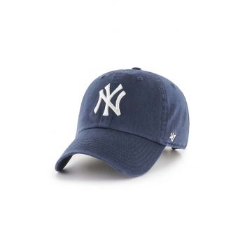 47 brand șapcă de baseball din bumbac MLB New York Yankees culoarea albastru marin, cu imprimeu, B-RGW17GWS-NY