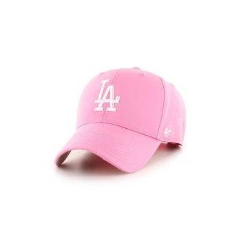 47brand sapca Mlb Los Angeles Dodgers culoarea roz, cu imprimeu