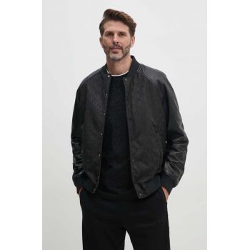 Armani Exchange geaca bomber barbati, culoarea negru, de tranzitie, XM000002 AF10114