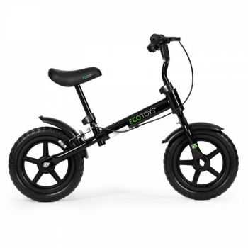 Bicicleta fara pedale cu frana de mana si roti din spuma Eva Ecotoys YM-BB-3 negru