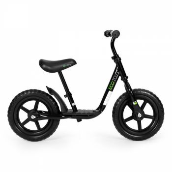 Bicicleta fara pedale EVA Ecotoys JT-BB-05 cu platforma si roti din spuma negru