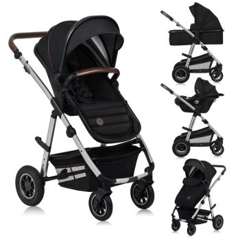 Carucior 3 in 1 Lionelo Amber reversibil negru i-Size