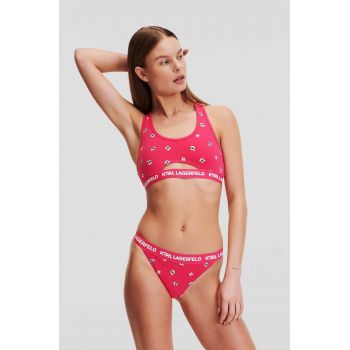 Karl Lagerfeld sutien culoarea roz, bumbac, modelator, 245W2117