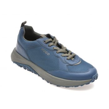 Pantofi sport HUGO bleumarin, 3874, din material textil si piele ecologica