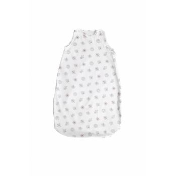 Sac de dormit de vara 95 cm bumbac ranforce White Abstract Leaves