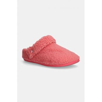 Crocs papuci de casa Classic Cozzy Slipper femei, culoarea roz, 209386