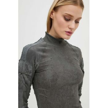 Diesel longsleeve AWTEE-ASHLEY-WT04 femei, culoarea gri, cu turtleneck, A15448.0JPAN