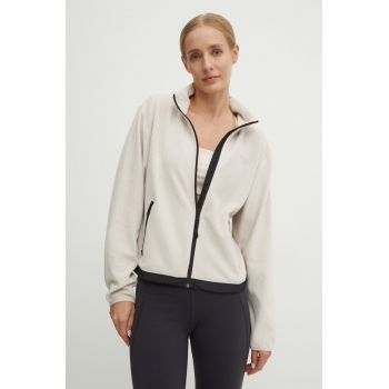 Dkny hanorac fleece culoarea bej, neted, DP4J9484