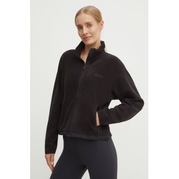 Dkny hanorac fleece culoarea negru, neted, DP4J9484